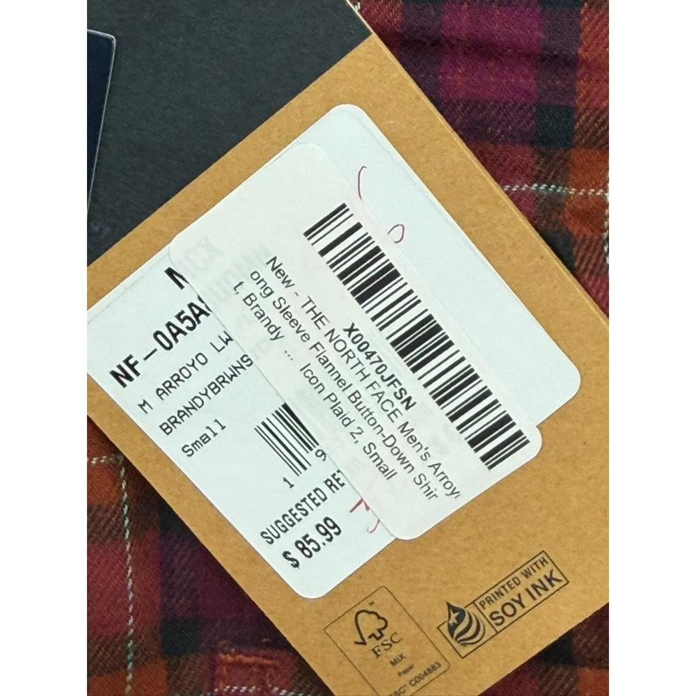 New The North Face Men Arroyo Flannel Shirt Red Black Size Small Plaid